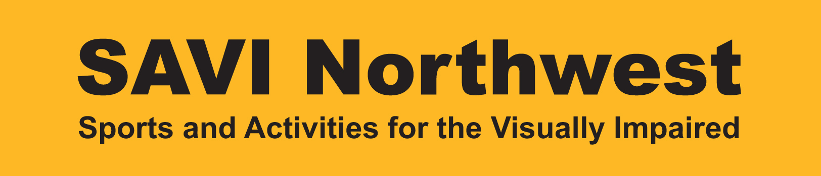 SAVI Northwest logo (Sports and Activities for the VisuallyImpaired) Yellow / Black Hi Vis logo