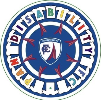 Chesterfield FC Badge based central with spire's leading out to 20 shirt, with each having a different coloured letter in them spelling out Pan Disability FC. All the different coloured letters represent different disability's to show we can cater for all. 