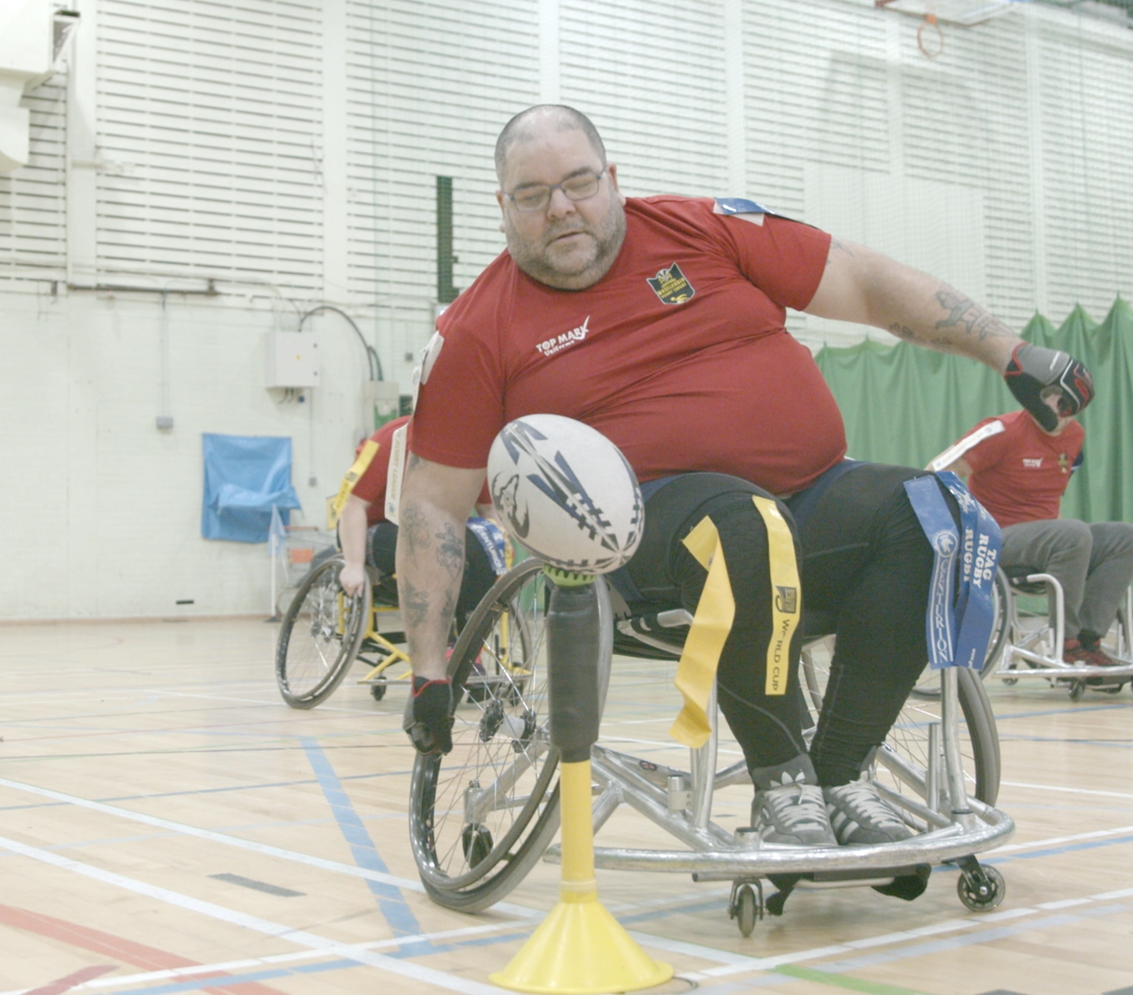 wheelchair rugby league kick off