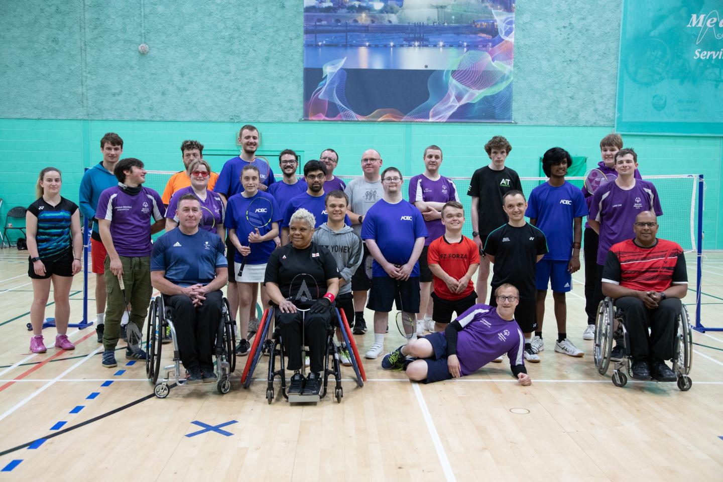 Participants at the inaugural Kent para badminton tournament