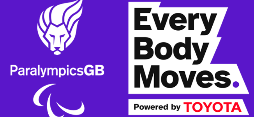 ParalympicsGB and Every Body Moves logo on purple background
