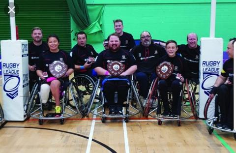 Hereford Harriers Wheelchair Rugby Club attending and winning the Championship finals of the Wheelchair Rugby League