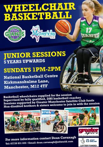 Poster of Mavericks players playing wheelchair basketball