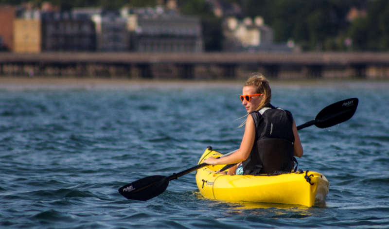 Stoked kayaking