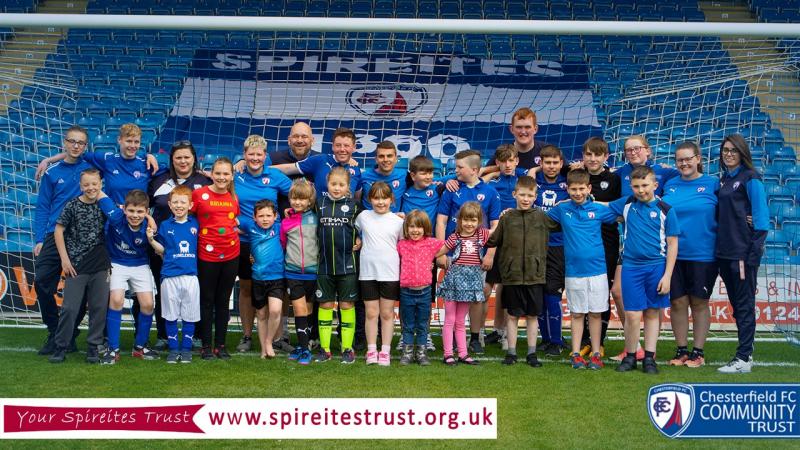 This picture is from a multi sports session that was based on the pitch at the stadium. Picture shows everyone that took part. 