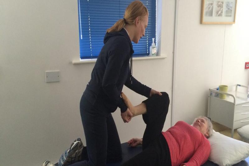 One of our Neuro-physiotherapists Catherine during a one to one appointment. 