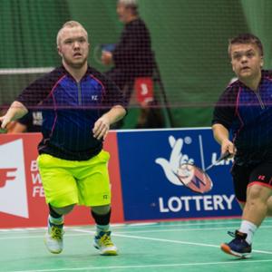 Two players of short stature play doubles 