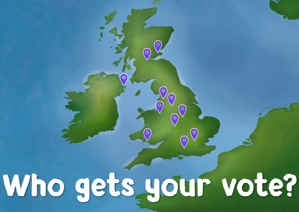Map of the UK showing where all of Parasport Club of the Month's have come from for 2020
